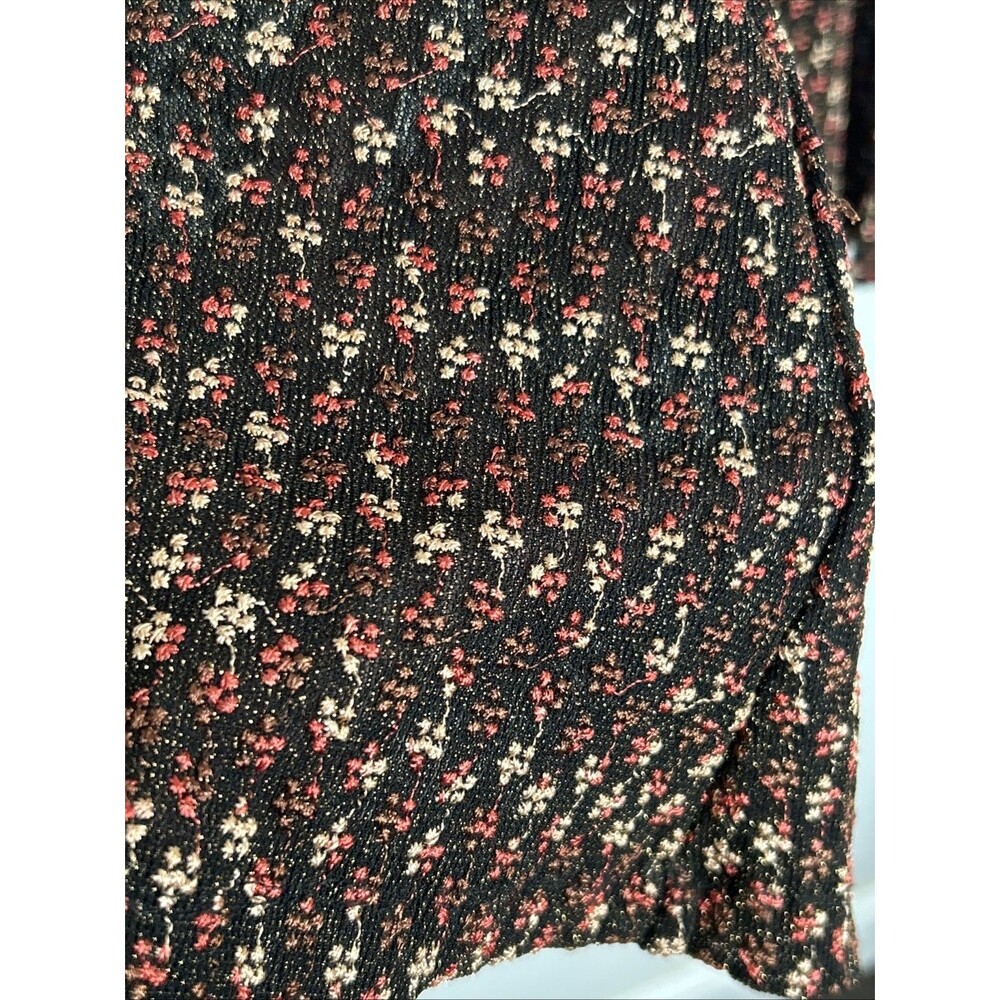 Free People Metallic Floral Embroidered Flare Pull On Pants XS Boho Festival - Picture 2 of 7